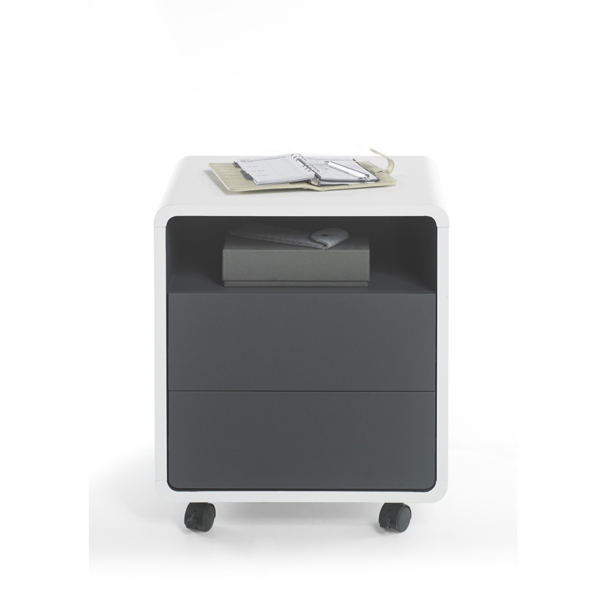 Κινητή συρταριέρα γραφείου TEO λευκή/ανθρακί