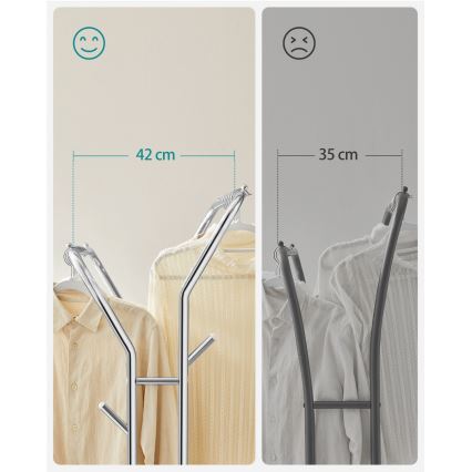 Κινητή επιδαπέδια κρεμάστρα LINEA ασημί