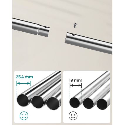 Κινητή επιδαπέδια κρεμάστρα LINEA ασημί