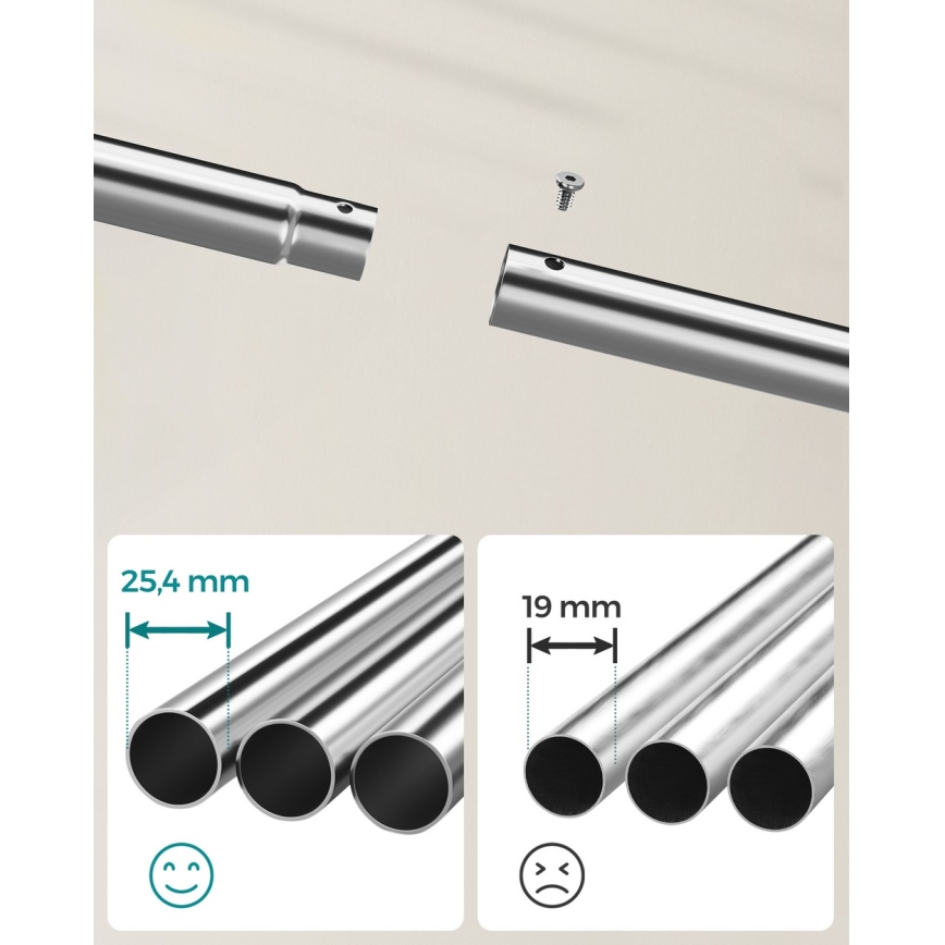 Κινητή επιδαπέδια κρεμάστρα LINEA ασημί