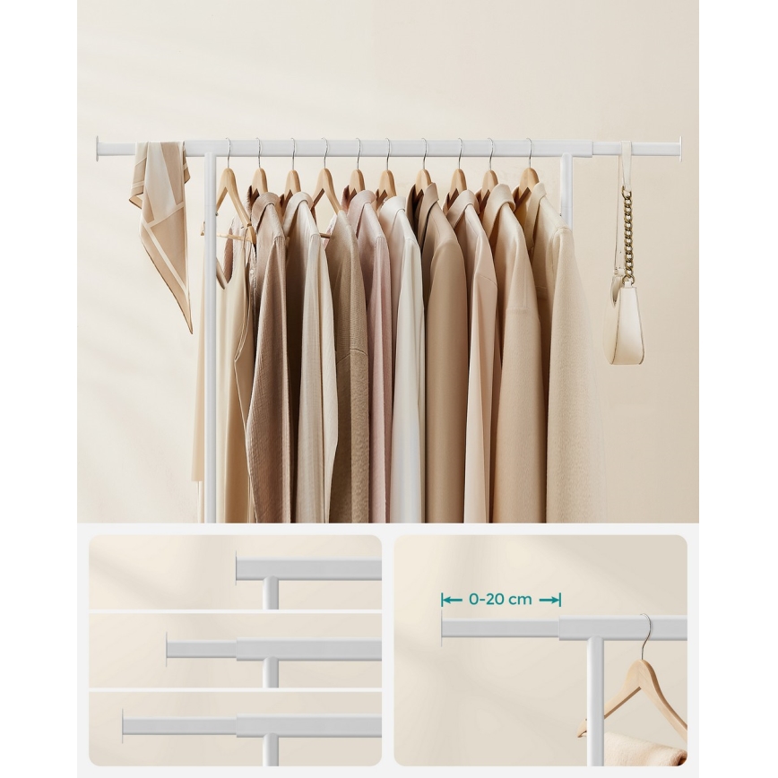 Κινητή επιδαπέδια κρεμάστρα LINEA λευκή