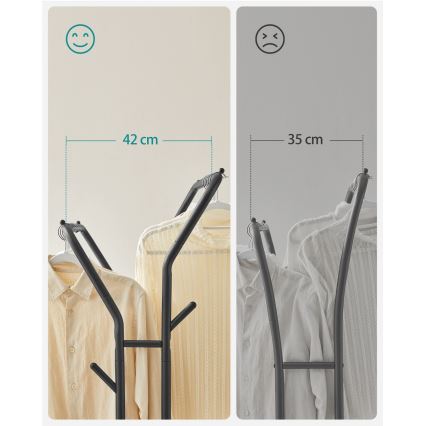 Κινητή επιδαπέδια κρεμάστρα LINEA μαύρη