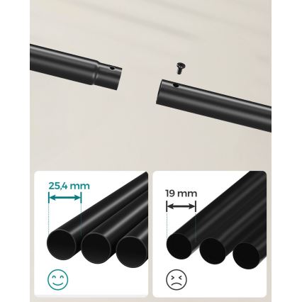 Κινητή επιδαπέδια κρεμάστρα LINEA μαύρη