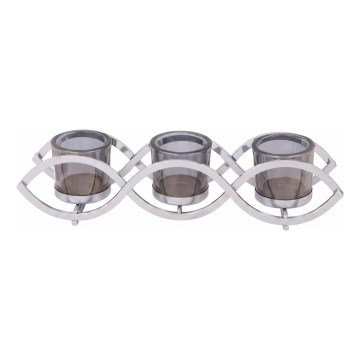 Κηροπήγιο 33x8x8 cm, γυαλιστερό χρώμιο