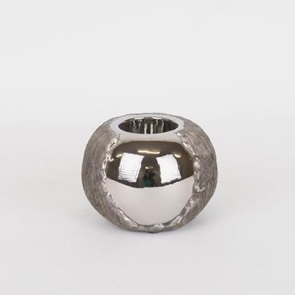 Κηροπήγιο 7,5x10,5 cm ασημί/καφέ