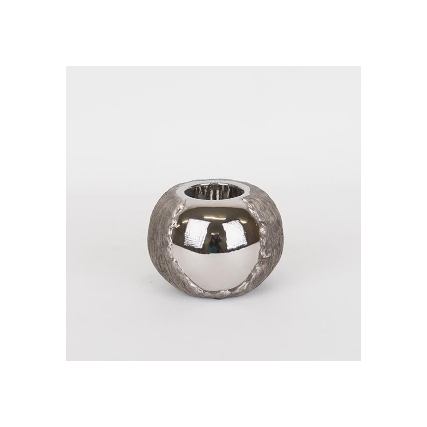 Κηροπήγιο 7,5x10,5 cm ασημί/καφέ