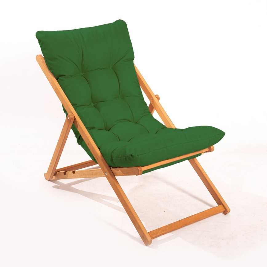 Κήπου ξαπλώστρα πράσινη/οξιά