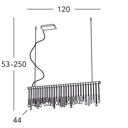 Kolarz 104.87.5 - Κρυστάλλινο κρεμαστό φωτιστικό οροφής STRETTA 7xG9/40W/230V γυαλιστερό χρώμιο