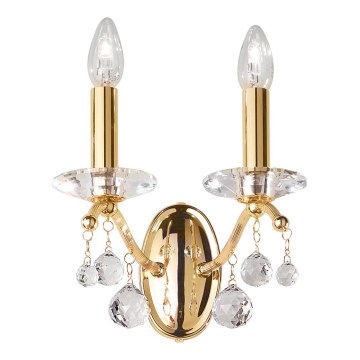 Kolarz 3234.62.3.KoT - Κρυστάλλινη απλίκα τοίχου CARMEN 2xE14/60W/230V με επίστρωση 24Κ χρυσού