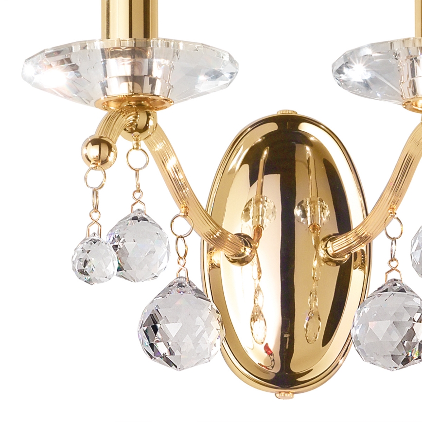 Kolarz 3234.62.3.KoT - Κρυστάλλινη απλίκα τοίχου CARMEN 2xE14/60W/230V με επίστρωση 24Κ χρυσού