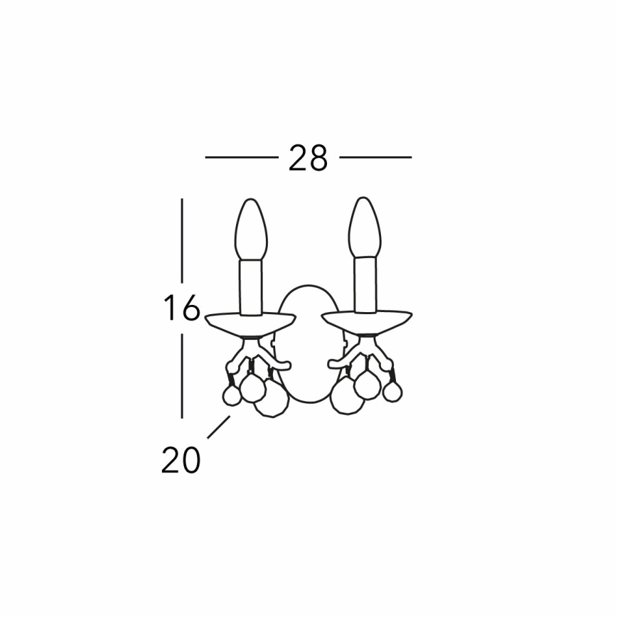Kolarz 3234.62.3.KoT - Κρυστάλλινη απλίκα τοίχου CARMEN 2xE14/60W/230V με επίστρωση 24Κ χρυσού