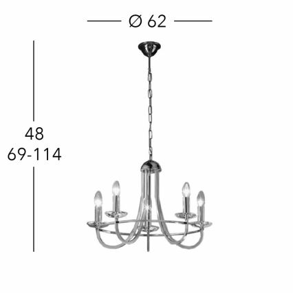 Kolarz 330.85.8C - Κρυστάλλινο φωτιστικό με αλυσίδα IMPERIAL 5xE14/60W/230V σε χρυσό χρώμα