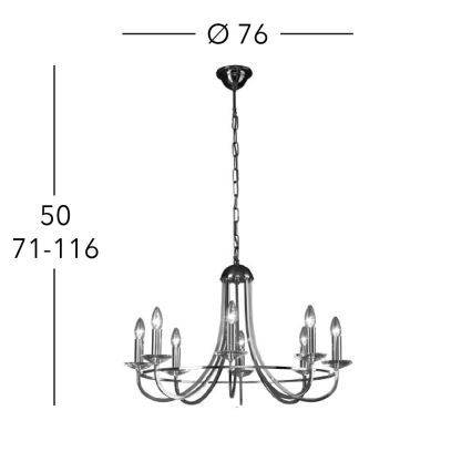 Kolarz 330.88.8C - Κρυστάλλινο πολυέλαιο με αλυσίδα IMPERIAL 8xE14/60W/230V χρυσό