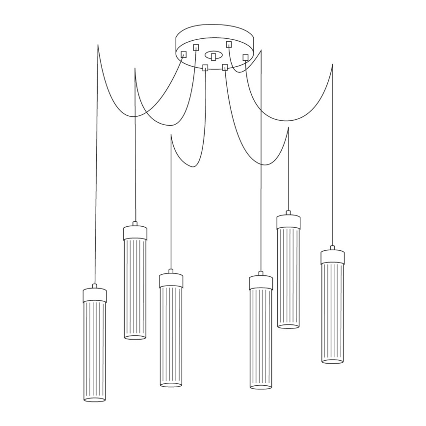 Kolarz 6009.30630 - Φωτιστικό οροφής με καλώδιο RAGGIO 6xE14/25W/230V αράχνη 24Κ χρυσό