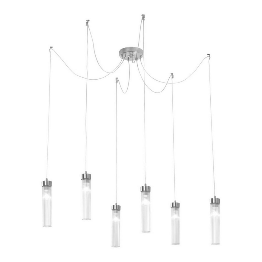 Kolarz 6009.30650 - Κρεμαστό φωτιστικό οροφής RAGGIO 6xE14/25W/230V spider ασημί