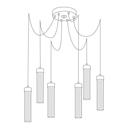 Kolarz 6009.30650 - Κρεμαστό φωτιστικό οροφής RAGGIO 6xE14/25W/230V spider ασημί