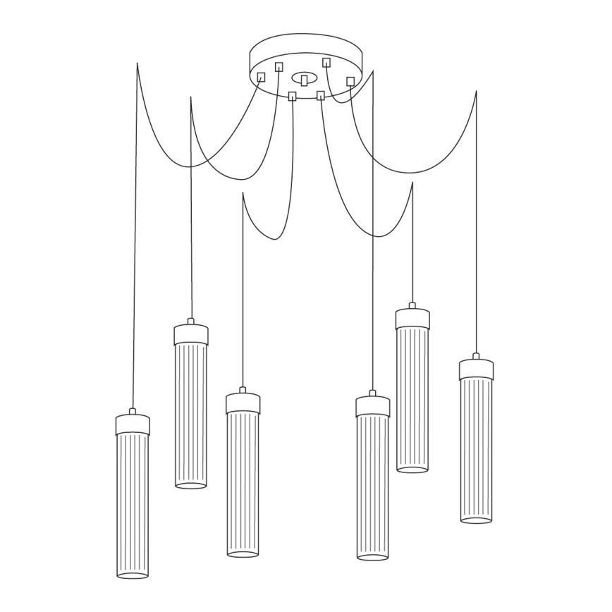 Kolarz 6009.30650 - Κρεμαστό φωτιστικό οροφής RAGGIO 6xE14/25W/230V spider ασημί