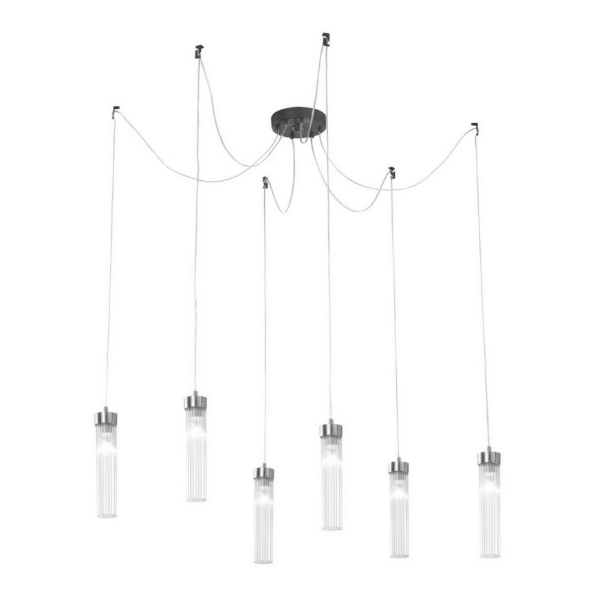 Kolarz 6009.30660 - Κρεμαστό φωτιστικό οροφής RAGGIO 6xE14/25W/230V spider ματ χρώμιο