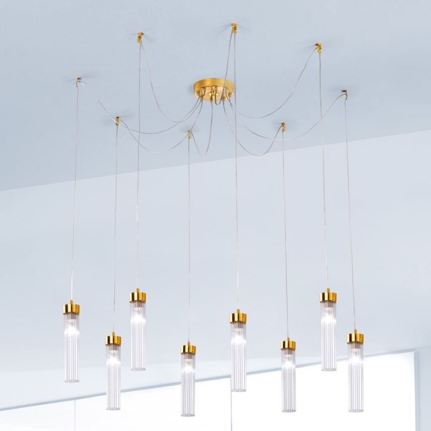 Kolarz 6009.30830 - Κρεμαστό φωτιστικό οροφής RAGGIO 8xE14/25W/230V spider 24K χρυσό