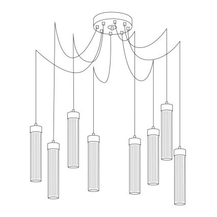 Kolarz 6009.30850 - Κρεμαστό φωτιστικό οροφής RAGGIO 8xE14/25W/230V spider ασημί
