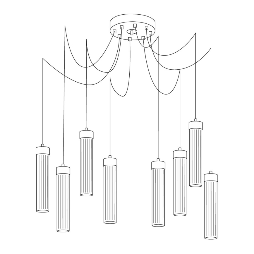 Kolarz 6009.30860 - Κρεμαστό φωτιστικό οροφής RAGGIO 8xE14/25W/230V spider ματ χρώμιο
