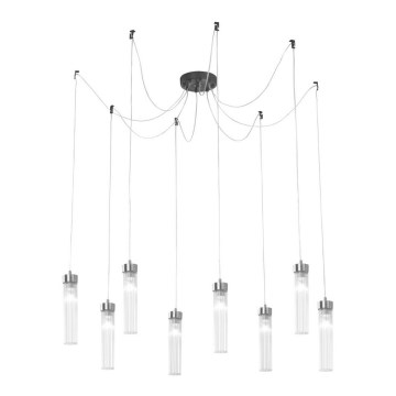 Kolarz 6009.30860 - Κρεμαστό φωτιστικό οροφής RAGGIO 8xE14/25W/230V spider ματ χρώμιο
