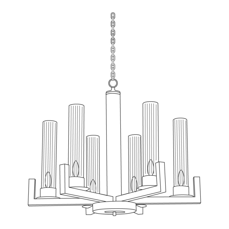 Kolarz 6009.80650 - Πολύφωτο σε αλυσίδα RAGGIO 6xE14/25W/230V ασημί