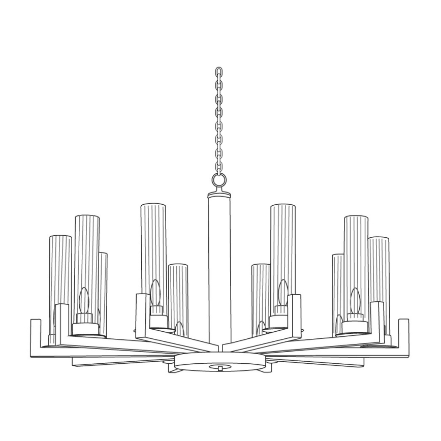 Kolarz 6009.81050 - Πολύφωτο σε αλυσίδα RAGGIO 10xE14/25W/230V ασημί