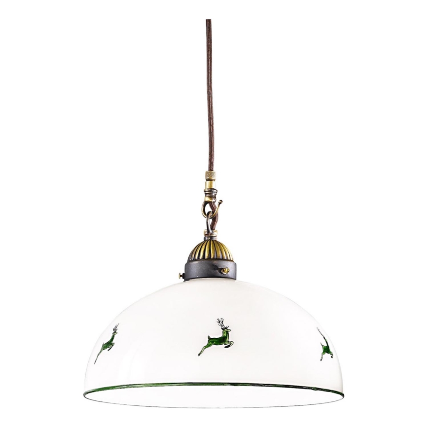 Kolarz 731.30.101 - Κρεμαστό φωτιστικό οροφής NONNA 1xE27/75W/230V διάμετρος 30 cm ελάφι πράσινο