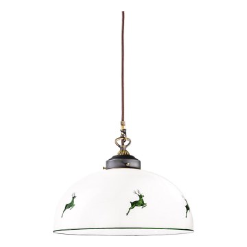 Kolarz 731.32.102 - Κρεμαστό φωτιστικό οροφής NONNA 1xE27/75W/230V διάμετρος 36 cm ελάφι πράσινο