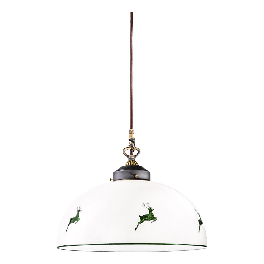 Kolarz 731.32.102 - Κρεμαστό φωτιστικό οροφής NONNA 1xE27/75W/230V διάμετρος 36 cm ελάφι πράσινο