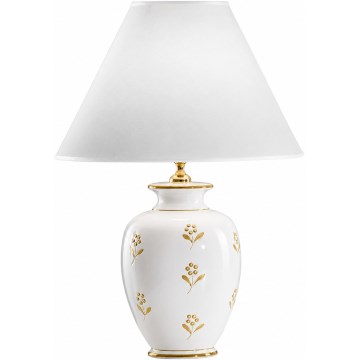 kolarz 731.70W.160 - Επιτραπέζιο φωτιστικό NONNA 1xE27/100W/230V, μοτίβο λουλουδιών, λευκό/χρυσό