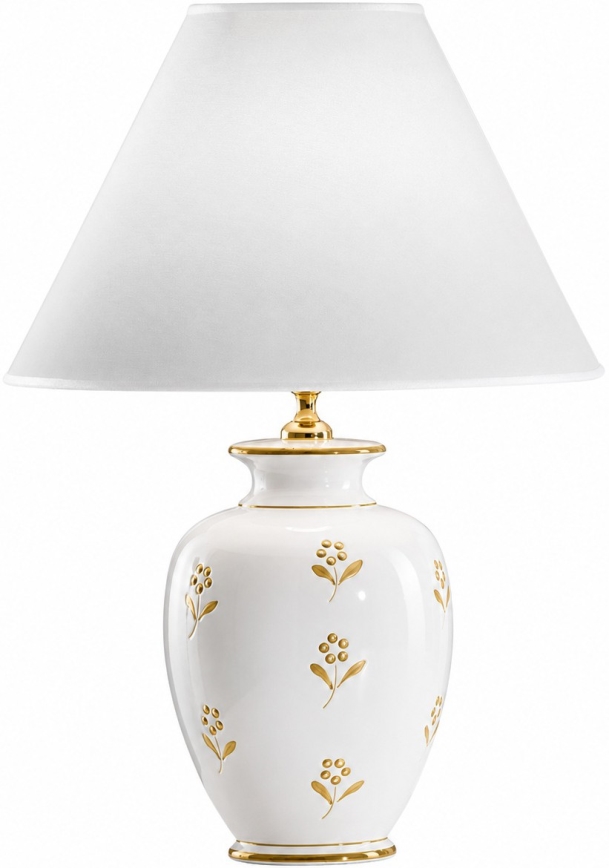 kolarz 731.70W.160 - Επιτραπέζιο φωτιστικό NONNA 1xE27/100W/230V, μοτίβο λουλουδιών, λευκό/χρυσό