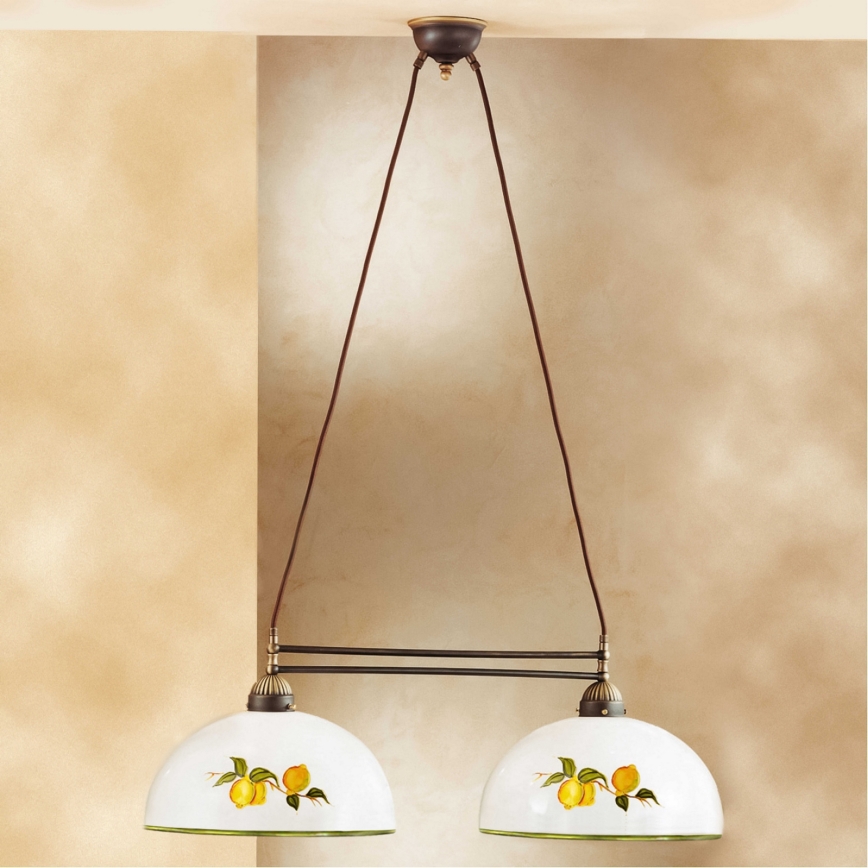 Kolarz 731.82.129 - Κρεμαστό φωτιστικό οροφής NONNA 2xE27/75W/230V λεμόνια