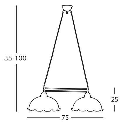 Kolarz 731.82.25 - Πολύφωτο με σύρμα NONNA 2xE27/75W/230V blue