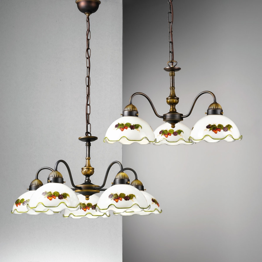 Kolarz 731.83.113 - Πολυέλαιος με αλυσίδα NONNA 3xE27/75W/230V κρασί/φράουλα