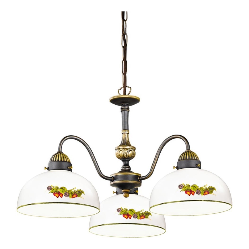 Kolarz 731.83.121 - Κρεμαστό φωτιστικό οροφής NONNA 3xE27/75W/230V σταφύλια/φράουλες