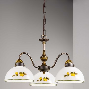Kolarz 731.83.126 - Κρεμαστό φωτιστικό οροφής NONNA 3xE27/75W/230V λεμόνια
