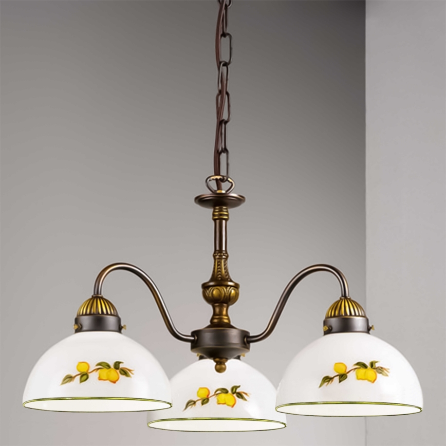 Kolarz 731.83.126 - Κρεμαστό φωτιστικό οροφής NONNA 3xE27/75W/230V λεμόνια
