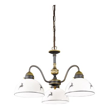 Kolarz 731.83.133 - Κρεμαστό φωτιστικό οροφής NONNA 3xE27/75W/230V ελάφι γκρι