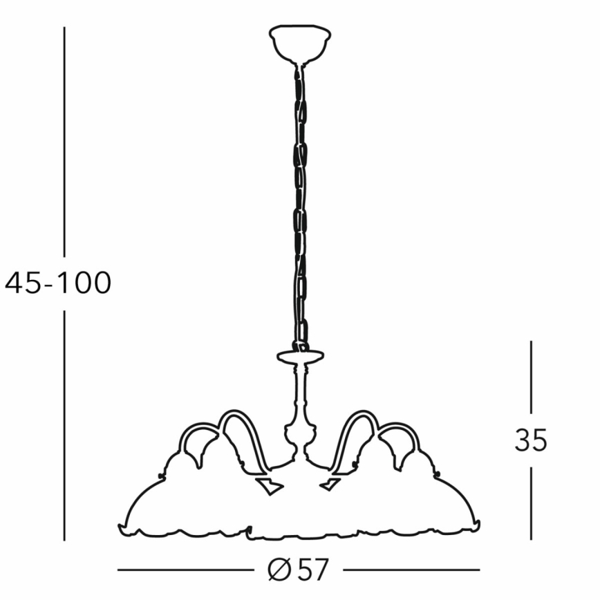 Kolarz 731.85.100 - Κρεμαστό φωτιστικό οροφής NONNA 5xE27/75W/230V ελάφι πράσινο