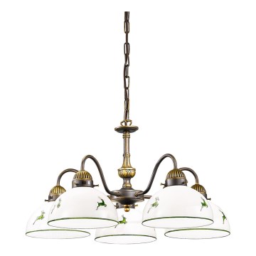 Kolarz 731.85.100 - Κρεμαστό φωτιστικό οροφής NONNA 5xE27/75W/230V ελάφι πράσινο