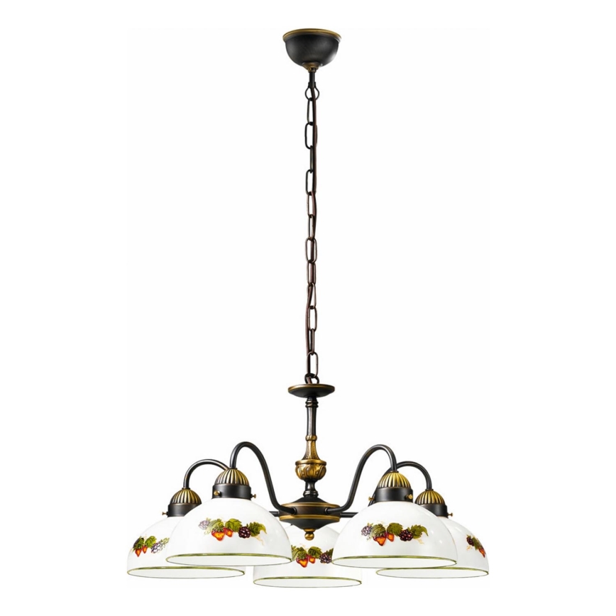 Kolarz 731.85.121 - Κρεμαστό φωτιστικό οροφής NONNA 5xE27/75W/230V σταφύλια/φράουλες