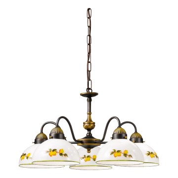 Kolarz 731.85.126 - Κρεμαστό φωτιστικό οροφής NONNA 5xE27/75W/230V λεμόνια