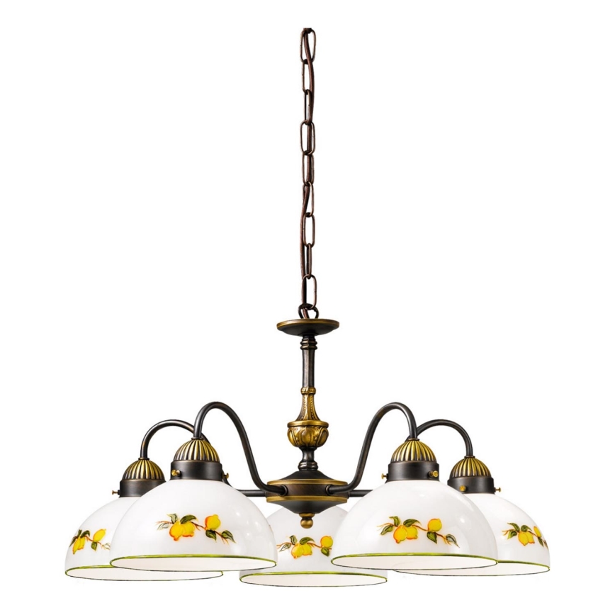 Kolarz 731.85.126 - Κρεμαστό φωτιστικό οροφής NONNA 5xE27/75W/230V λεμόνια