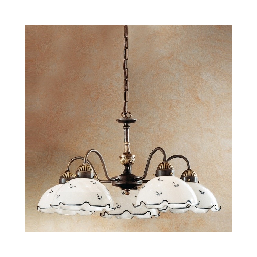 Kolarz 731.85.17 - Φωτιστικό οροφής με αλυσίδα NONNA 5xE27/75W/230V μπλε