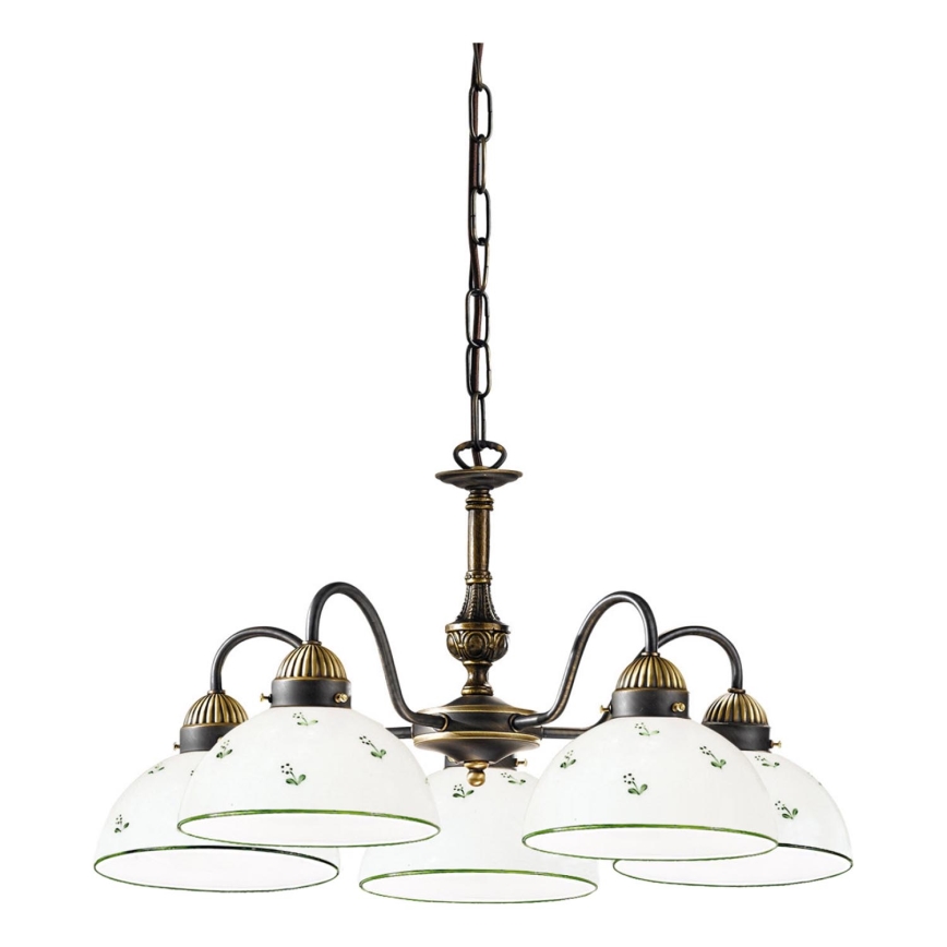 Kolarz 731.85.20 - Κρεμαστό φωτιστικό οροφής NONNA 5xE27/75W/230V πράσινο