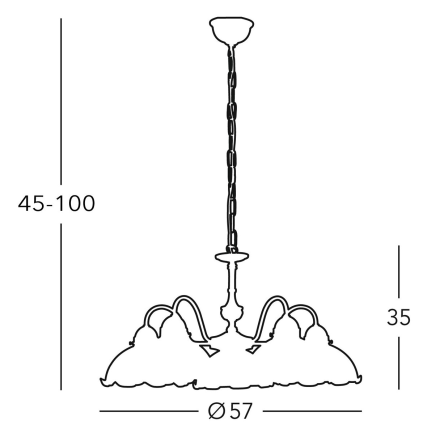 Kolarz 731.85.21 - Πολύφωτο με αλυσίδα NONNA 5xE27/75W/230V πράσινο