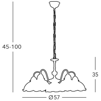 Kolarz 731.85.53 - Πολύφωτο με αλυσίδα NONNA 5xE27/75W/230V