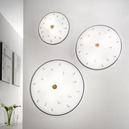 Kolarz 731.U13.4.70- Φωτιστικό οροφής NONNA 3xE27/60W/230V διάμετρος 42 cm πράσινο/ορείχαλκος